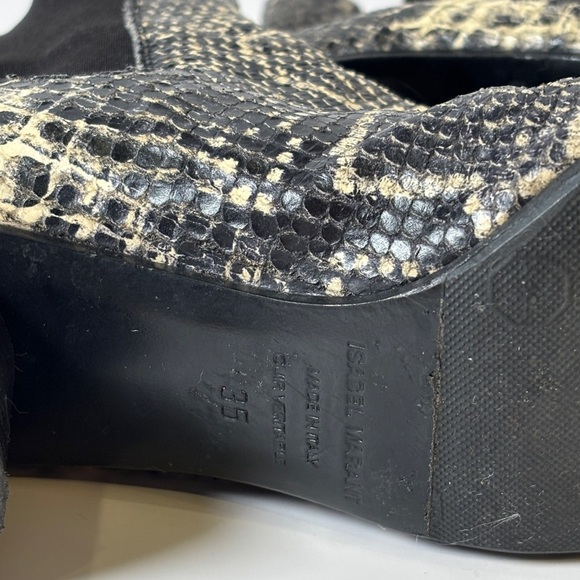 Isabel Marant Danae Python Embosses Black and Cream Ankle Boots s 5 - Picture 9 of 9